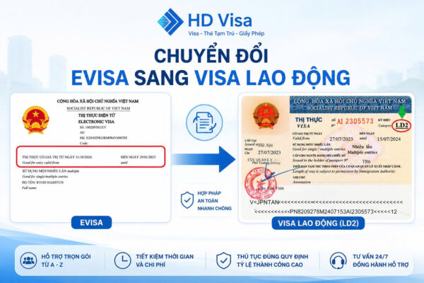 chuyển đổi Evisa sang visa lao động
